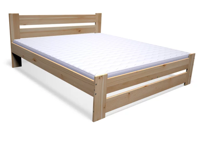 Легло от масив STUDY + решетка БЕЗПЛАТНО + матрак от пяна BOHEMIA 16 cm + решетка, 120x200cm, естествен/без лак