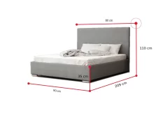 Jednolůžková čalouněná postel NASTY 5 + rošt + matrace, 80x200