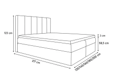 Čalouněná postel AMIGO + topper
