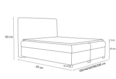 Čalouněná postel TISA + topper