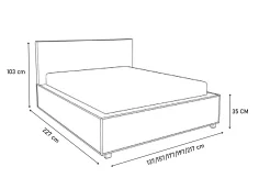 Čalouněná postel LANA s matrací, 180x200