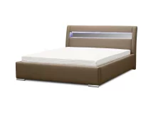 Čalouněná postel ZENONE s led osvětlením a matrací, 140x200