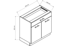 Kuchyňská skříňka dolní dvoudveřová SELENA