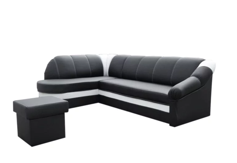 Ъглов диван PETER, 250x85x180, soft011black/soft017white, ляво
