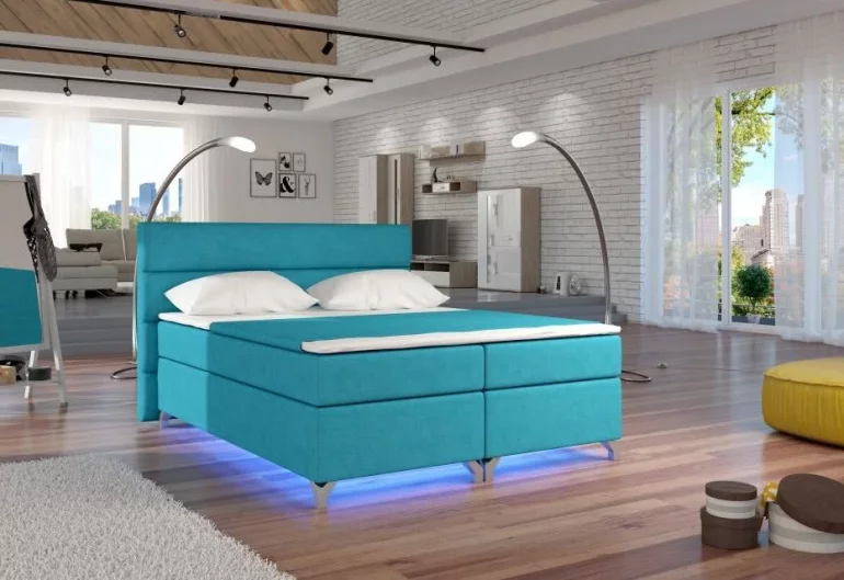 Čalouněná postel BASILIO, včetně LED, 160x200, orinoco85