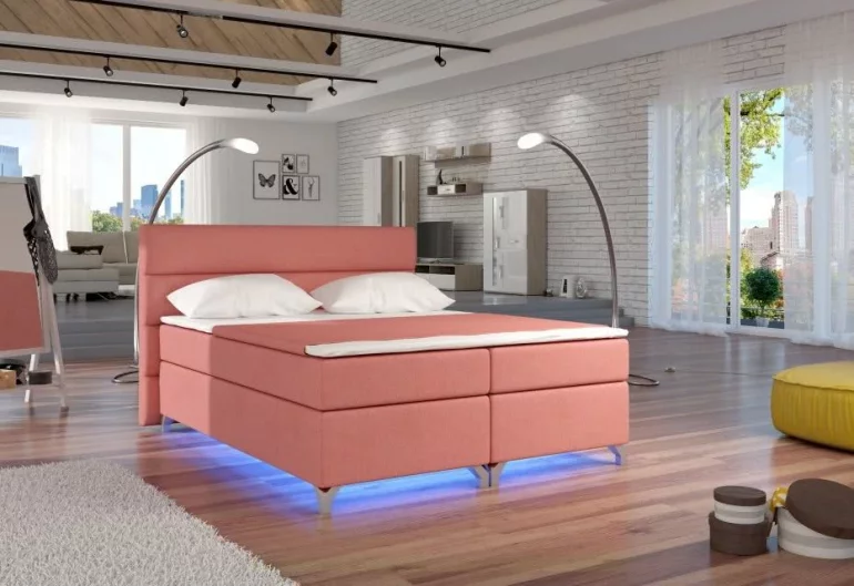 Čalouněná postel BASILIO, včetně LED, 180x200, Ontario 75