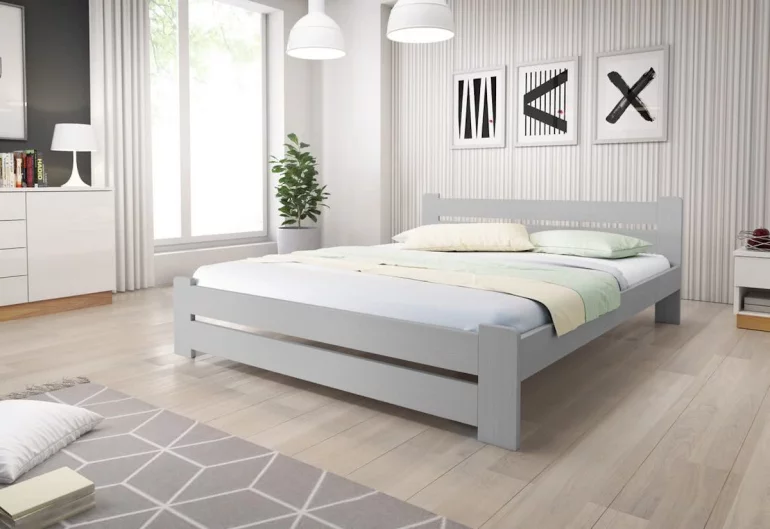 P/ легло от масив HEUREKA + матрак-сандвич MORAVIA + решетка БЕЗПЛАТНО 160 x 200 cm, сиво