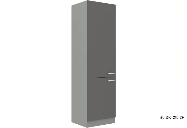Кухненски шкаф висок GRISS 60 DK-210 2F, 60x210x57, сиво/сиво гланц