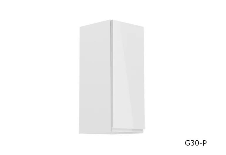 Кухненски шкаф горен тесен YARD G30, 30x72x32, бяло/сив гланц, ляв