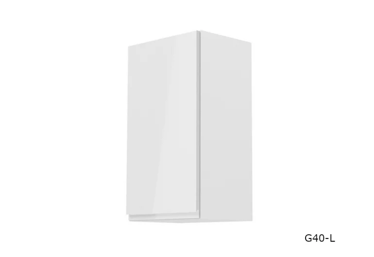 Кухненски шкаф горен тесен YARD G40, 40x72x32, бяло/сив гланц, ляв