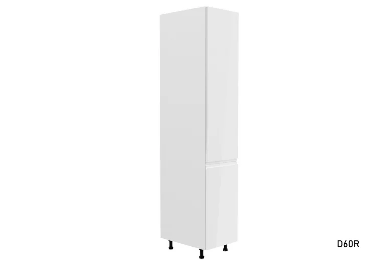 Кухненски шкаф висок YARD D60R, 60x212x58, бяло/сив гланц, ляв