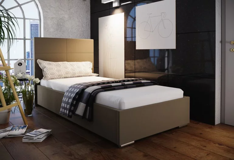 Единично Тапицирано легло NASTY 4 + решетка + матрак, 80x200 см.