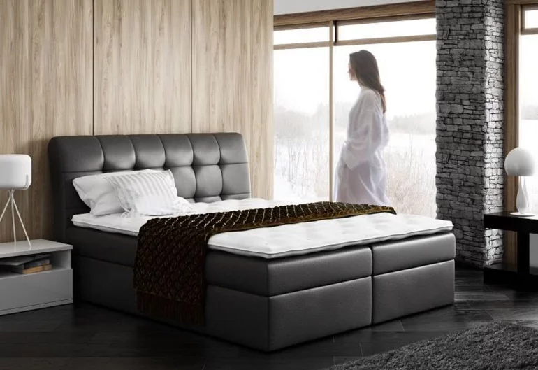 Тапицирано легло AMIGO + топер, 120x200, madryd 1100