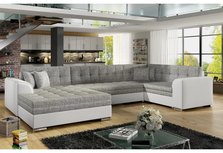 Разтегалелен диван П-образен DARINA, 340x73x190, berlin 01/soft 17, ляв ъгъл