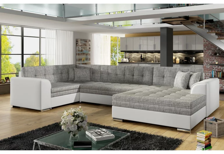 Разтегалелен диван П-образен DARINA, 340x73x190, berlin 01/soft 17, десен ъгъл