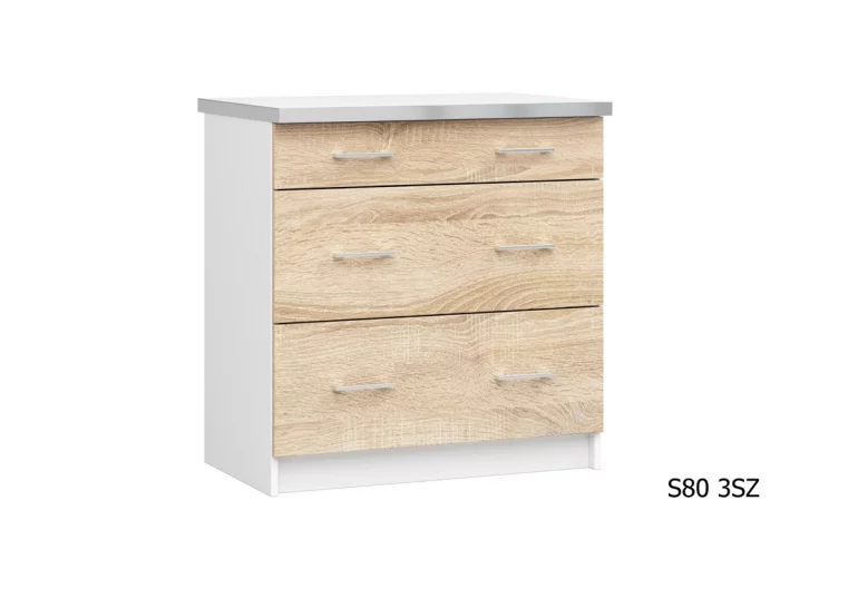 Кухненски шкаф долен с работен плот SALTO S80 3SZ, 80x85,5x46, сонома/бяло
