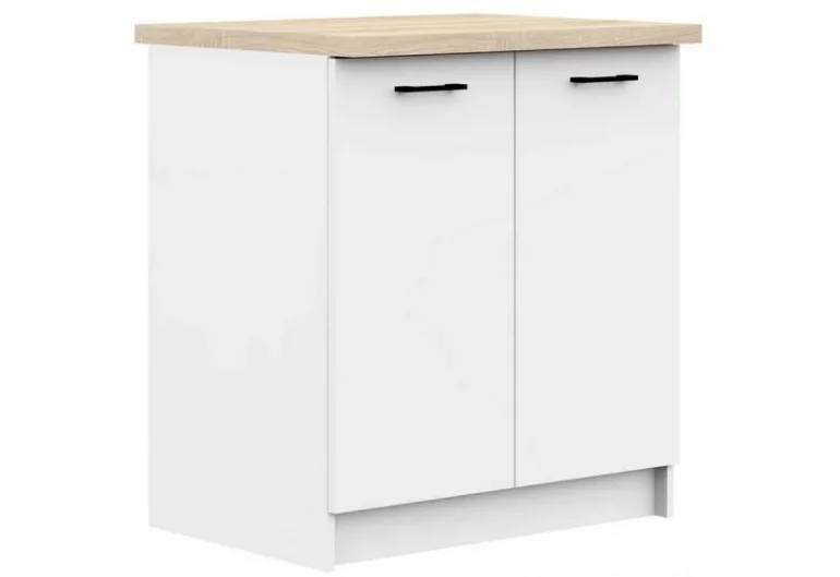 Кухненски шкаф долен с работен плот KOSTA S80 2D, 80x85,5x46/60, бяло/сонома