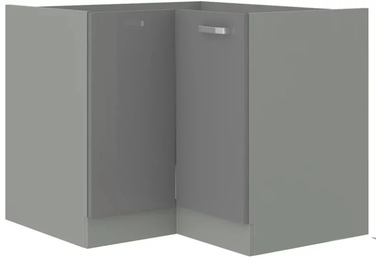 Кухненски шкаф долен ъглов GRISS 89x89 DN 1F BB, 89/89x82x52, сиво/сиво гланц