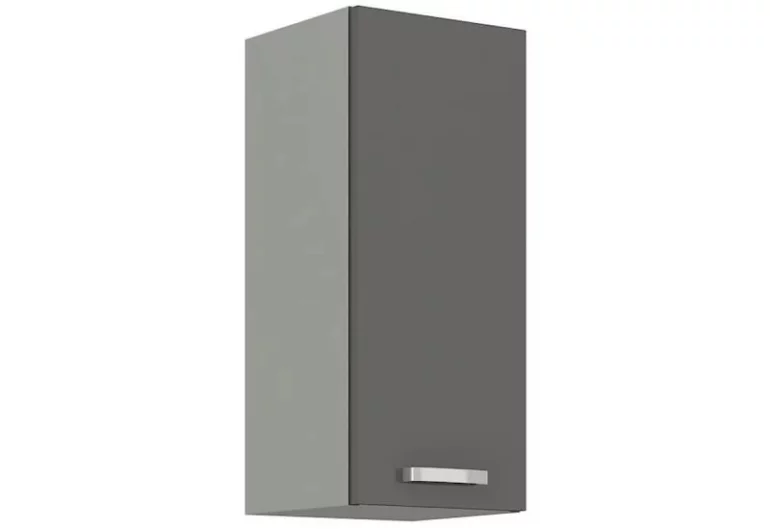 Кухненски шкаф горен вертикален GRISS 30 G-72 1F, 30x71,5x31, сиво/сиво гланц
