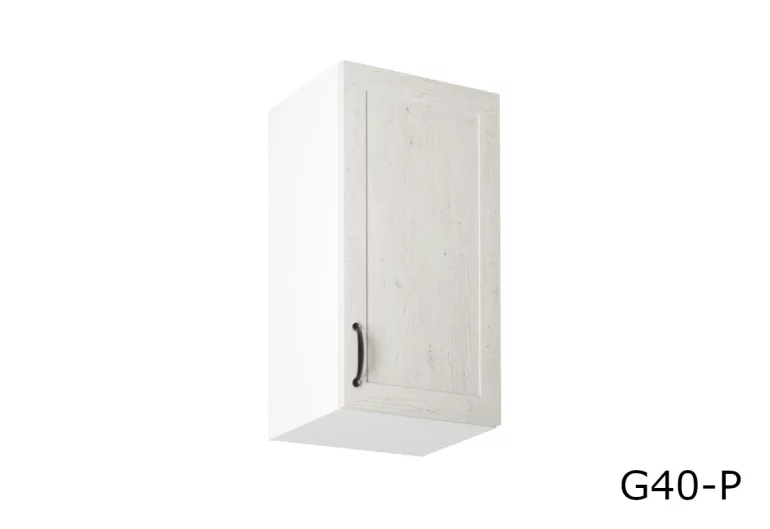 Кухненски шкаф горен тесен KINGDOM G40, 40x72x32, бял скандинавски бор/див дъб, десен