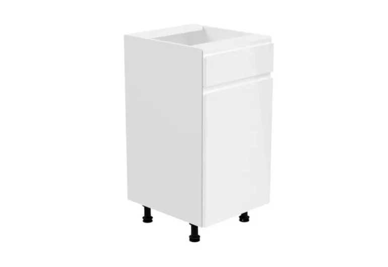 Кухненски шкаф долен комбиниран YARD D40S1, 40x82x47, бяло/сив гланц, десен