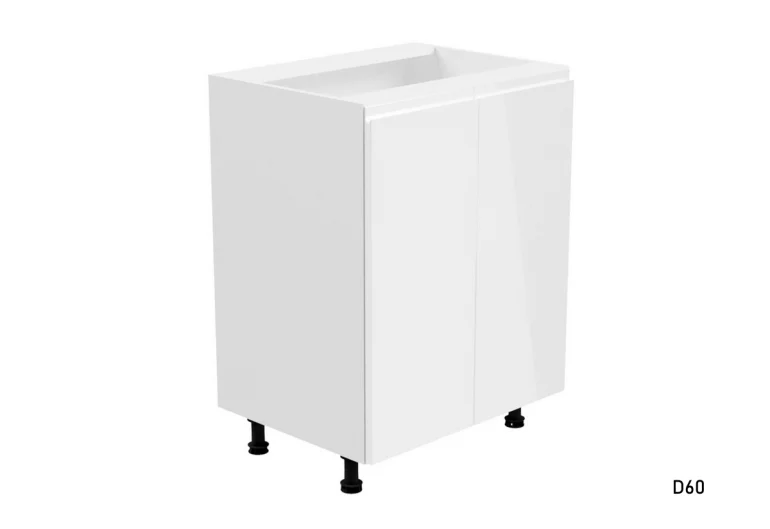Кухненски шкаф долен двуредов YARD D60, 60x82x47, бяло/бял гланц