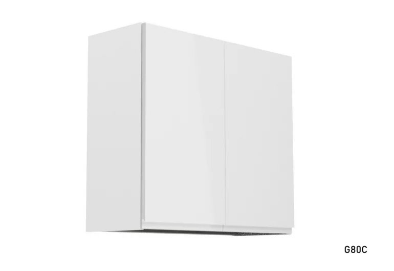 Кухненски шкаф горен с отцедник YARD G80C, 80x72x32, бяло/бял гланц