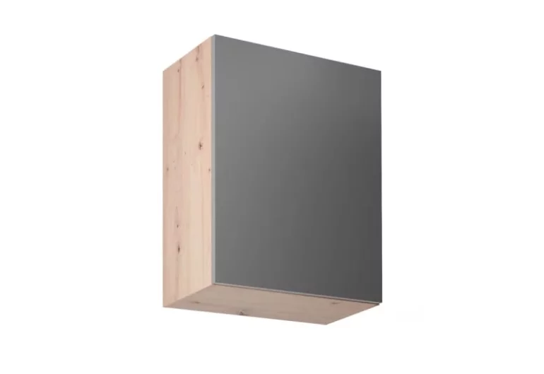 Горен кухненски шкаф - тесен GLENA G60P, 60x72x32, дъб artisan/сиво,  дясна