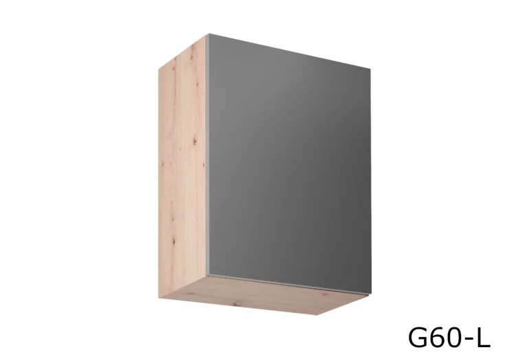 Горен кухненски шкаф - тесен GLENA G60L, 60x72x32, дъб artisan/сиво, ляво