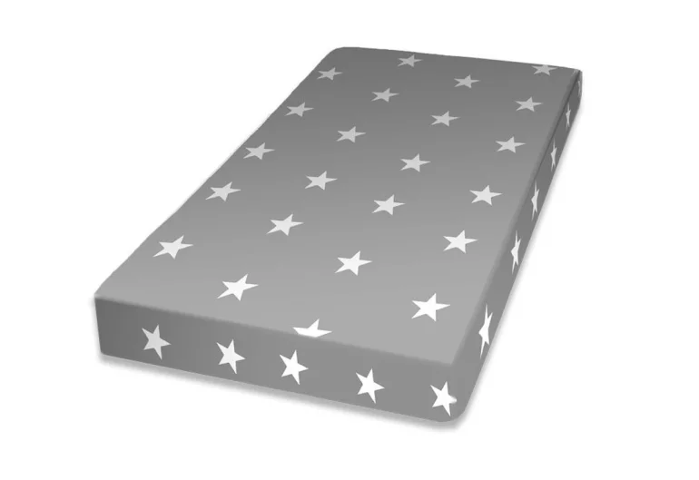 Детски матрак с покривало TESSUTO, 70x140x10, сиво/бял звезда