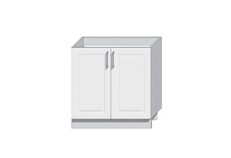 Долен кухненски шкаф с две врати OREIRO D80, 80x82x44,6, Пепел/Бял гланц